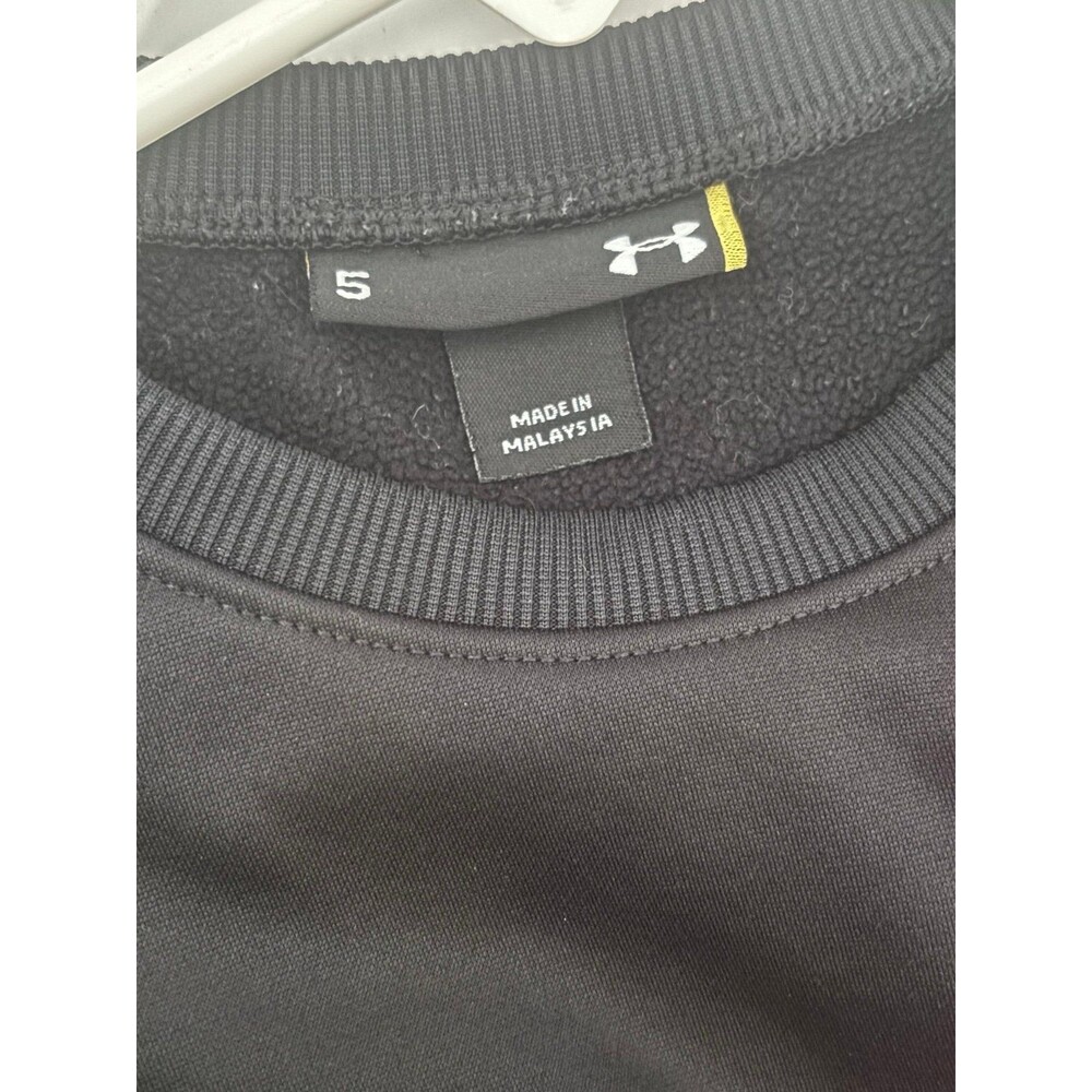 Under Armour Girls Black Fleece Pullover Sweatshirt Pink Graphic Logo 5 NWOT - Picture 4 of 4